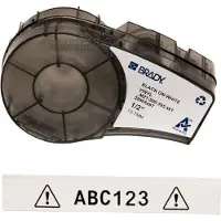 Brady M21-500-595-WT tape vinyl | zwart op wit | 12,7mm x 6,40m