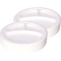 Depa fondue/gourmet borden - 100x - 3-vaks - wit - D26 cm - suikerrietpulp - composteerbaar