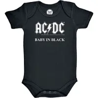 AC/DC Body voor babys - Metal-Kids - Baby In Black - voor Kinderen - zwart | Maat 68/74
