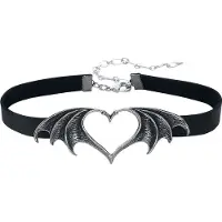 Alchemy Gothic - Gothic Choker - Nocte Amor - voor Vrouwen - zwart-zilverkleurig - Maat Standard