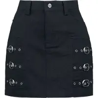 Black premium by emp Minirok - Short Skirt with decorative Buckles - S tot XXL - voor Vrouwen - zwart - Maat XXL
