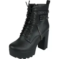 Rock Rebel by EMP - Rock Hoge hak - Boots With Belts And Chains - EU37 tot EU41 - voor Vrouwen - zwart | Maat 41