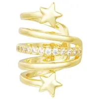 Yehwang Ear cuff dubbellaags met steentjes - - Ear cuff - Gouden ear cuff - Gouden oorbellen - Dames oorbellen - 1,60 cm - Kerst sieraden - Kerst cadeau - Moederdag - Valentijn - Oorbellen dames