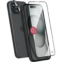 BigBen Interactive , Screenprotector geschikt voor iPhone 15 Plus - 2.5D Glass (incl. Lens Protector), Transparant