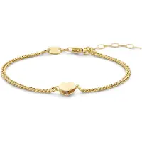 New Bling - 9NB-1410 - zilveren armband met hartje - 925 sterling silver - gold plated