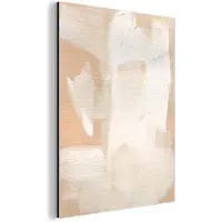MuchoWow Aluminium schilderij 90x120 cm - Wanddecoratie metaal - Kunst - Wit - Beige - Modern - Metalen muurdecoratie woonkamer - Decoratie industrieel - Foto op dibond - Industriële accessoires slaapkamer