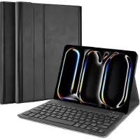 Cazy tablet Hoes met Toetsenbord geschikt voor iPad Pro 11 (2025 / 2024) M5 / M4 - AZERTY Bluetooth Keyboard Case - Zwart