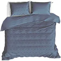 De Witte Lietaer Dekbedovertrek Skyscraper Indigo Satijn-260 x 200 / 220 / 240 cm | Extra Breed
