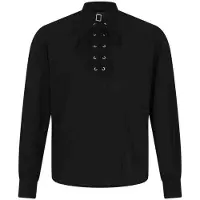 Banned Alternative Shirt - Overhemd met veters - M tot 5XL - voor Mannen - zwart - Maat M
