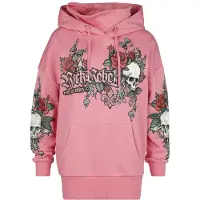 Rock Rebel by EMP Trui met capuchon - Hoodie met opdruk en strasssteentjes - S tot XXL - voor Vrouwen - roze - Maat S