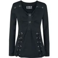 Poizen Industries - Gothic Shirt met lange mouwen - Reef Top - M tot L - voor Vrouwen - zwart | Maat M
