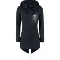 Spiral - Gothic Vest met capuchon - Pocket Kitten - S tot XXL - voor Vrouwen - zwart - Maat L