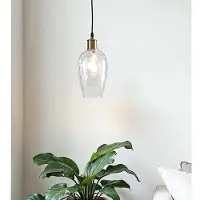 LumenXL 1-lichts hanglamp Verona amber - langwerpig bolling glas