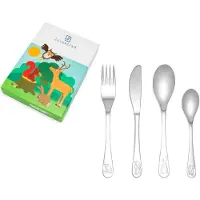 Zilverstad - Kinderbestek 4-delig Bosdieren RVS 18/10