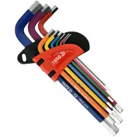 YATO Zeskantige inbussleutelset - - 9 stuks - 1,5–10 mm - S2 staal - Kleurcode