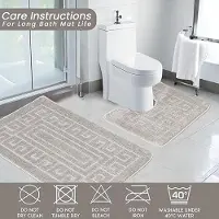 Karma Anti-slip badmat in Griekse stijl - Set van 2 badmatten - Inclusief 1 badmat (50 × 80 cm) en 1 toiletmat (50 × 40 cm) - grijs