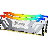 Kingston FURY Renegade RGB - DDR5 - Set - 48 GB: 2 x 24 GB - DIMM 288-pins - 4200 MHz / PC5-67200 - CL40 - 1,45 V - ongebufferd - on-die ECC - Wit en zilver