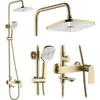 REA My1902-78Gg Storm Regendouche Geborsteld Goud 136Cm