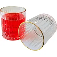 Almina Elisa Golden - Luxe Glazen - Drinkglazen - Waterglazen - Whiskey Glazen - Cocktail Glazen - glas - set van 6 stuks - 330ml