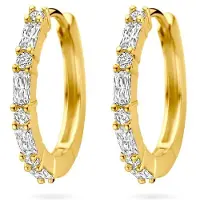 The Jewelry Collection Zilver Verguld (Geel) Klapoorringen Zirkonia 1 Micron 2103547