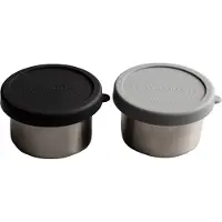 AYA&IDA Vershoudbakje Snack Container Dark Grey / Matte Black 100 ml (Set van 2)