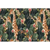 Karo-art 520cm X 318cm - Fotobehang - Giraffen tussen de bladeren, premium print, inclusief behanglijm