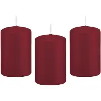 Trend Candles Cilinderkaars/stompkaars - 12x - bordeauxrood - 5 x 8 cm - 18 branduren - met brandvertragende folie