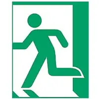 Tarifold Veiligheidsbord Nooduitgang links Klevend, schroeven PP (Polypropeen) 20 x 0,14 cm 3 Stuks