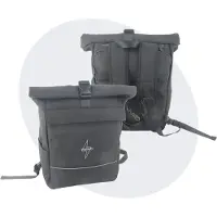 Voltano Luxe E-bike Rolltop Fietstas / Rugtas 28L - Zwart - Enkele Pakaftas - 100% Waterdicht