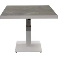 AVH-Collectie San Sebastian lounge dining tuintafel 90x90xH46-H71 cm in hoogte verstelbaar wit