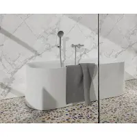 FortiFura Calvi Thermostatische badkraan - ronde handdouche - handdouchehouder - gladde doucheslang - PVD - Geborsteld RVS SW799447/SW720566/SW720222/SW728177