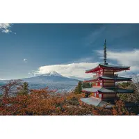 Karo-art 400cm X 280cm - Fotobehang - Japanse pagode in de herfst, te koop in 11 maten, premium print, incl behanglijm