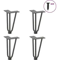 vidaXL Haarnadelpoten voor Salontafel 4 st 20 cm antracietkleurig