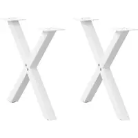 vidaXL Salontafelpoten 2 st X-vormig 50x(42-43) cm staal wit