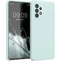 Kwmobile telefoonhoesje geschikt voor Samsung Galaxy A52 / A52 5G / A52s 5G - Hoesje met siliconen coating - Smartphone case in cool mint