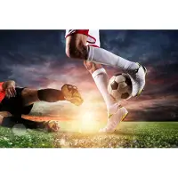 Karo-art 416cm X 254cm - Fotobehang - Voetbal wedstrijd, te koop in 11 maten, Kinderkamer, inclusief behanglijm