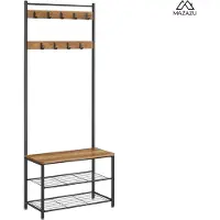 Mazazu MIRA Home - Garderoberek - Kapstok - Kledingrek - Schoenenrek - Vintage - 70x32x175
