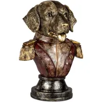 Formano Hond - Antiek Goud - op voetstuk - Polyserin - 35x25x20cm - Decoratie - Baroque