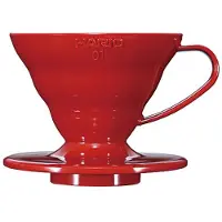 Hario V60-01 Keramische koffiedruppelaar, rood, Koffiezetapparaat, Rood