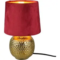 RL LIVE YOUR LIGHT REALITY SOPHIA - Tafellamp - Goud - excl. 1x E14 40W - Snoerschakelaar - Rode kap