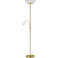 RL REALITY GERRY - Vloerlamp - Messing mat - 1x E14 + 1x E27 - Licht apart schakelbaar - Flexibel