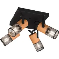 TRIO TOSH - Spot - Zwart mat - excl. 4x E14 4 W -