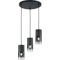 TRIO Robin hanglamp zwart, geschikt voor 3 x E27