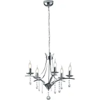 TRIO Kroonluchter Lucerna met glasbehang, 5-lamps