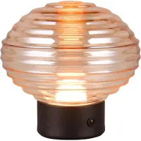 TRIO Oplaadbare tafellamp Earl zwart met amber glas
