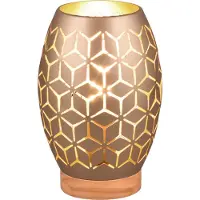TRIO Reality Tafellamp Bidar – Metalen Lamp Met Houten Basis E27 Fitting