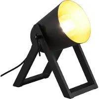 RL LIVE YOUR LIGHT REALITY MARC - Tafellamp - Zwart-goud - excl. 1x E27 4,9 W - Snoerschakelaar