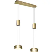 TRIO Hanglamp Franklin 2-lichts messing mat 326510208