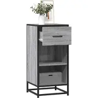 vidaXL Dressoir 35,5x35x76 cm bewerkt hout en metaal grijs sonoma