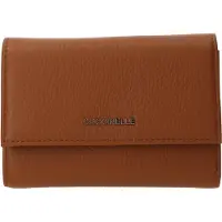 Coccinelle Leren Portemonnee Metallic Soft Wallet Grainy Leather Cuir Terracotta